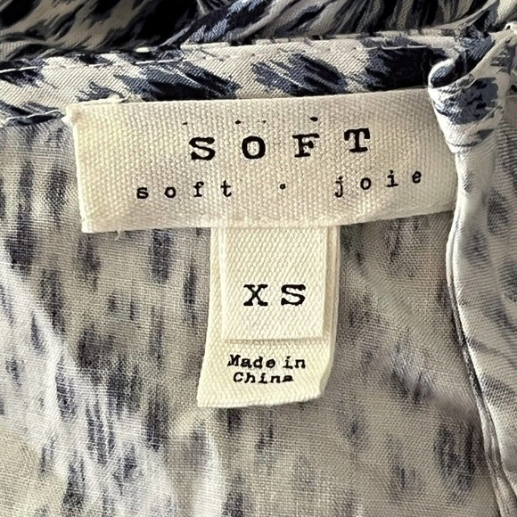 SOFT JOIE Sz XS Mini Dress Arryn B Navy Snake Print Elastic Waist Raglan Sleeve - Picture 7 of 8